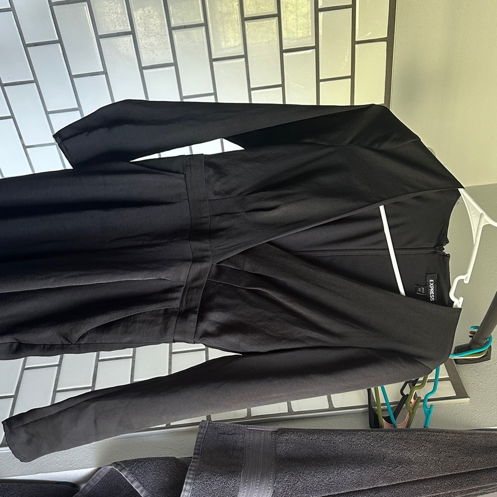 Express Black Long Sleeve Jumpsuit